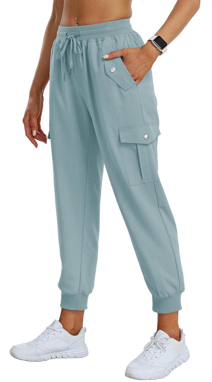 AjezMax Damen Cargohose Jogginghose Leicht Schnell Trockene Wanderhose Athletische Workout Outdoorho