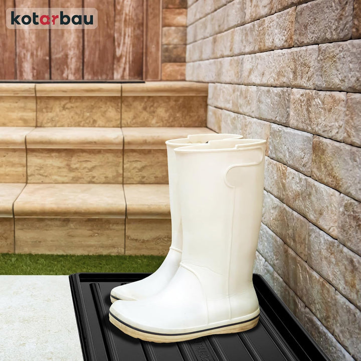 KOTARBAU® 2er Set Schuhabtropfschale 45x30 cm Abtropfmatte Schuhe Schwarz Schuhmatte Abtropfmatte Ku