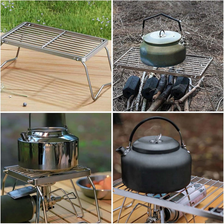Outdoor Grillrost,Tragbarer Lagerfeuergrill,Edelstahl Klappbarer Grillgitter,Faltbarer Lagerfeuer Gr