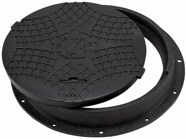 BABYLONPLAST Schachtabdeckung, Schachtdeckel DN600/800, 15 kN - Hochbelastbarer Kunststoff Kanaldeck