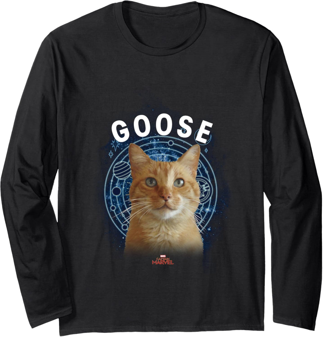 Captain Marvel Goose Space Portrait Langarmshirt