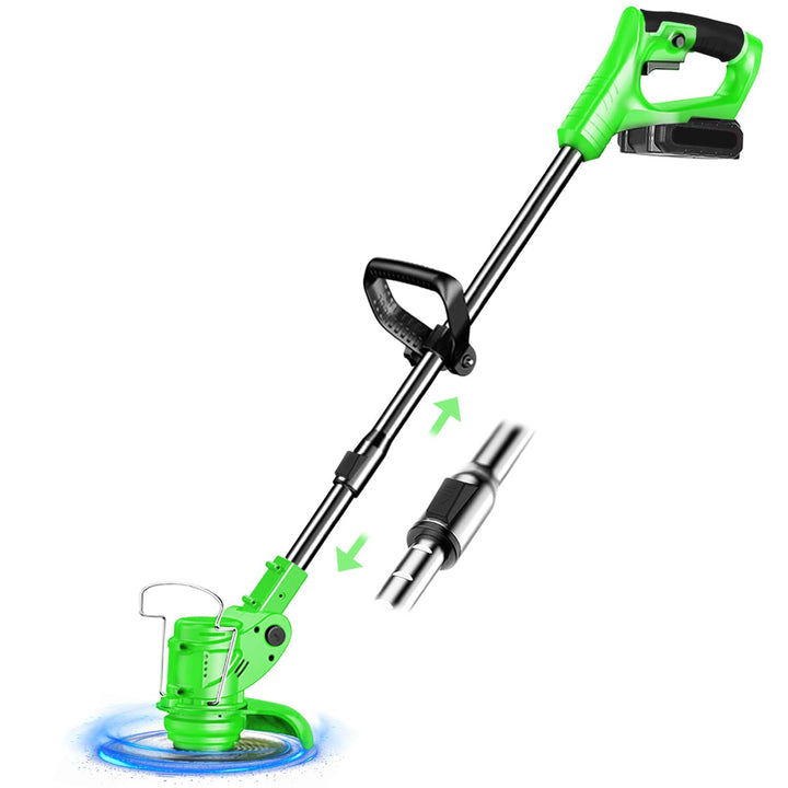 Rasentrimmer mit Akku 21V Elektrischer Freischneider Akku Rasentrimmer mit 3 Messertypen Rasenkanten