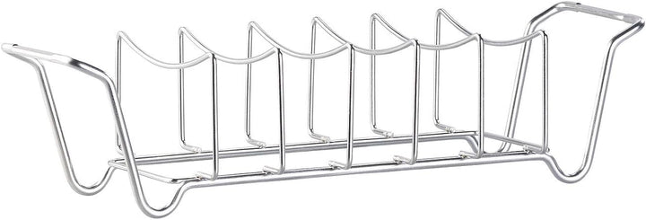 Rosenstein & Söhne Grill-Gestell-Halter: 2er-Set 2in1-Sparerib-Halter & Bratenkorb für Grill & Ofen,