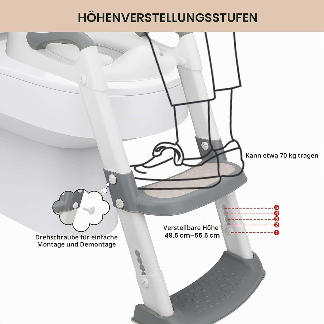 Royouzi Töpfchen Toilettensitz Baby mit Treppe, Kinder Toilettentrainer, Toilettensitz Kinder mit PU