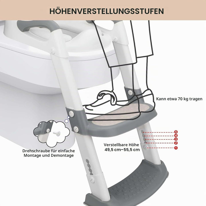 Royouzi Töpfchen Toilettensitz Baby mit Treppe, Kinder Toilettentrainer, Toilettensitz Kinder mit PU