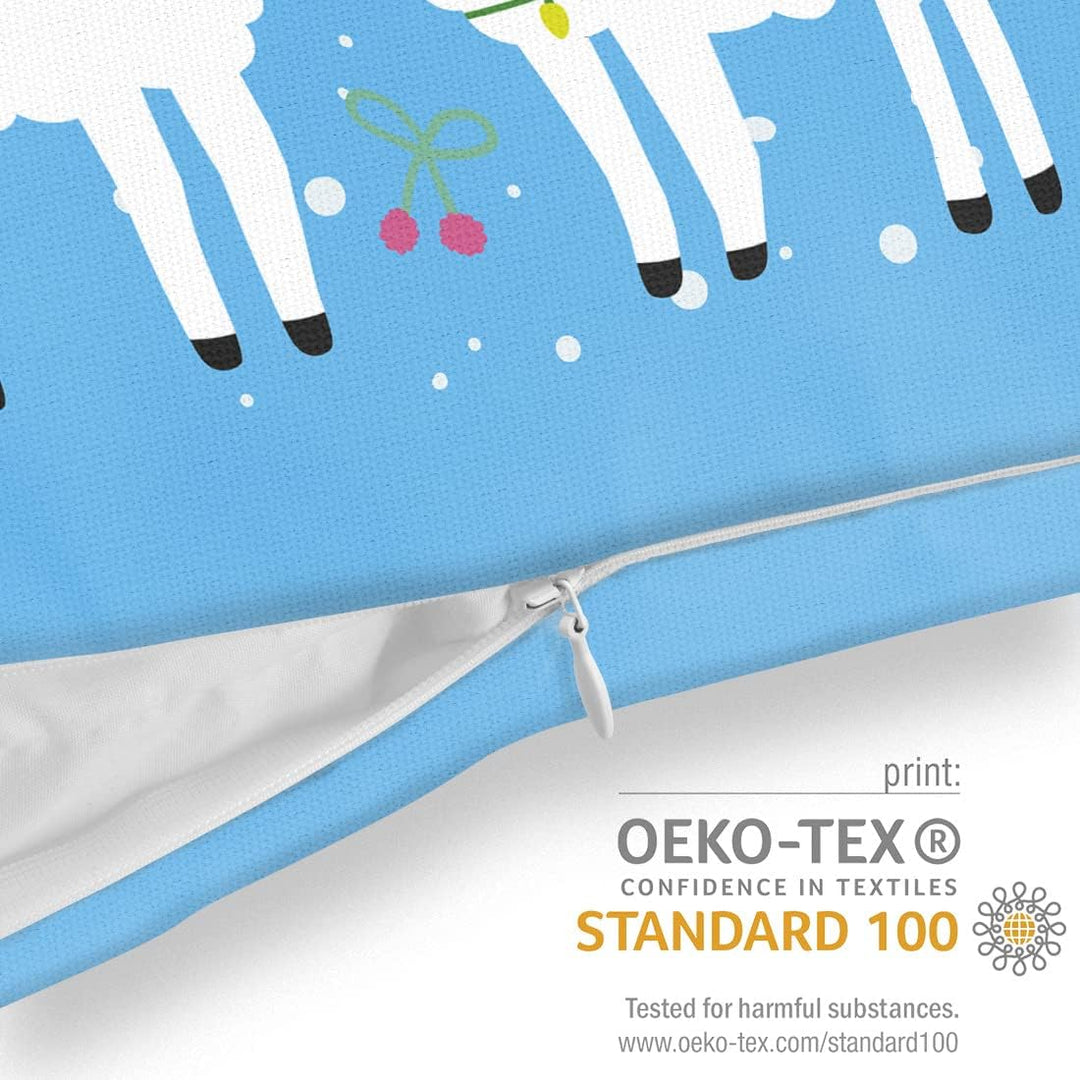 VOID Lama Winter Weihnachten Kissenbezug Kissenhülle Sofakissen Kissen Deko Weihnachten Winter Weihn