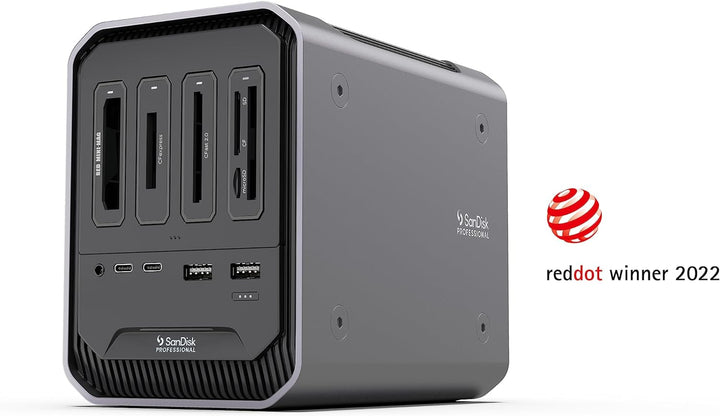 SanDisk PROFESSIONAL PRO-DOCK 4 Docking Station mit 4 Einschüben, für Lesegeräte mit Thunderbolt Kon