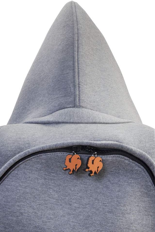 MorikukkoMorikukko Hooded Backpack Grey Neon OrangeUnisex-ErwachseneRucksackGrau (Grey Neon Orange)3