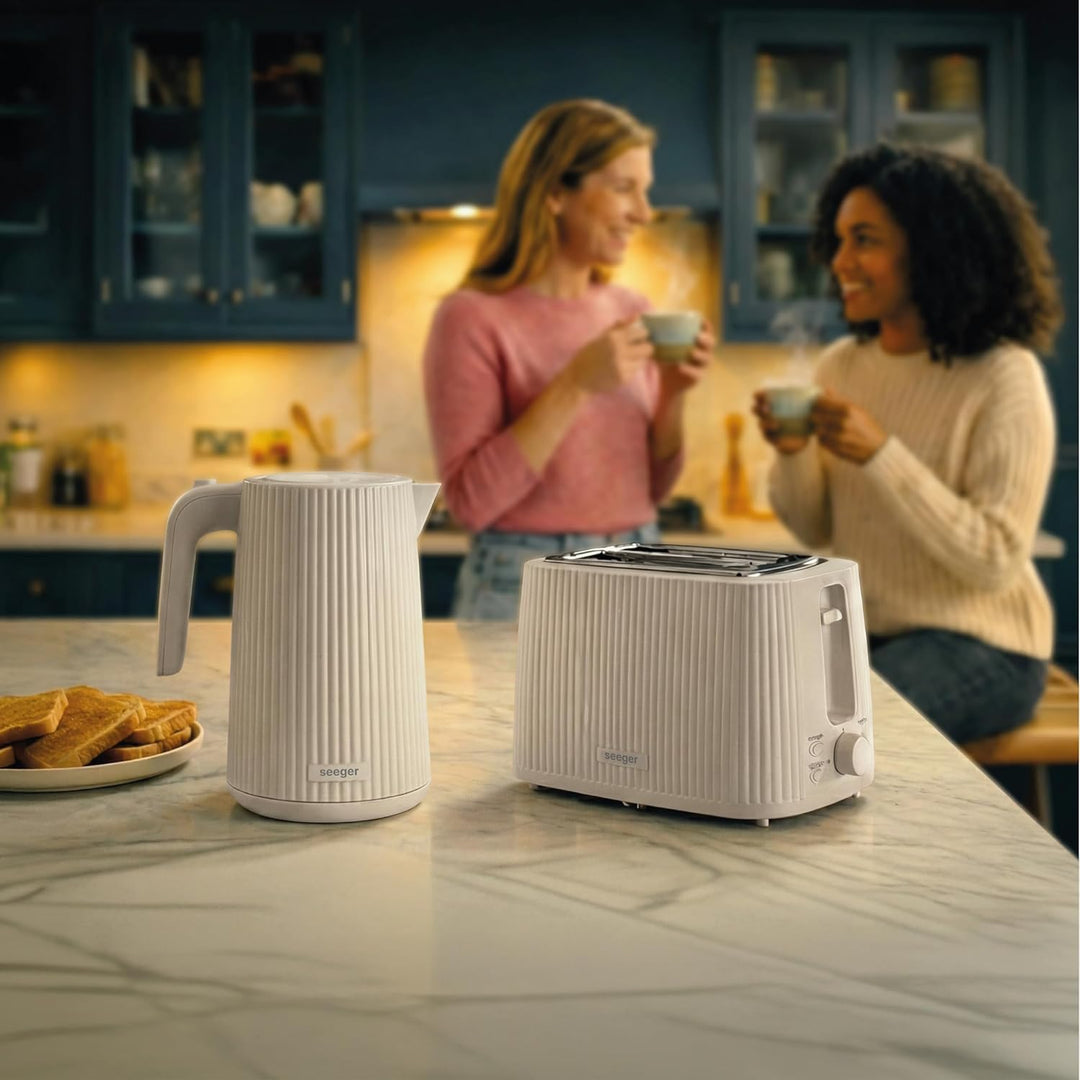 Seeger Toaster, 2 scheiben, 7 bräuningsstufen, Liftfunktion, Krümelschublade, Beige, 930 Watt, SGR15