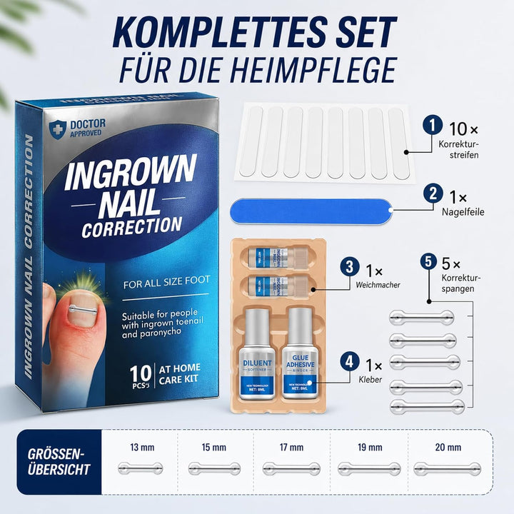 Eingewachsene ZehennäGel Set, Zehennagel Korrektur, 10 StüCk 5 GrössEn | Kleber &amp; Weichmacher, Sanft