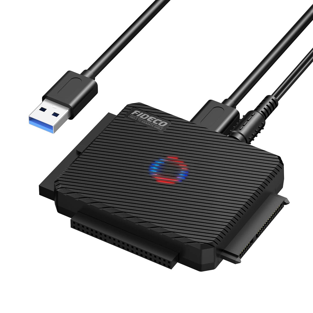 FIDECO USB 3.0 zu SATA und IDE Adapter, IDE und SATA Adapter, Festplatten Konverter für 2,5 und 3,5