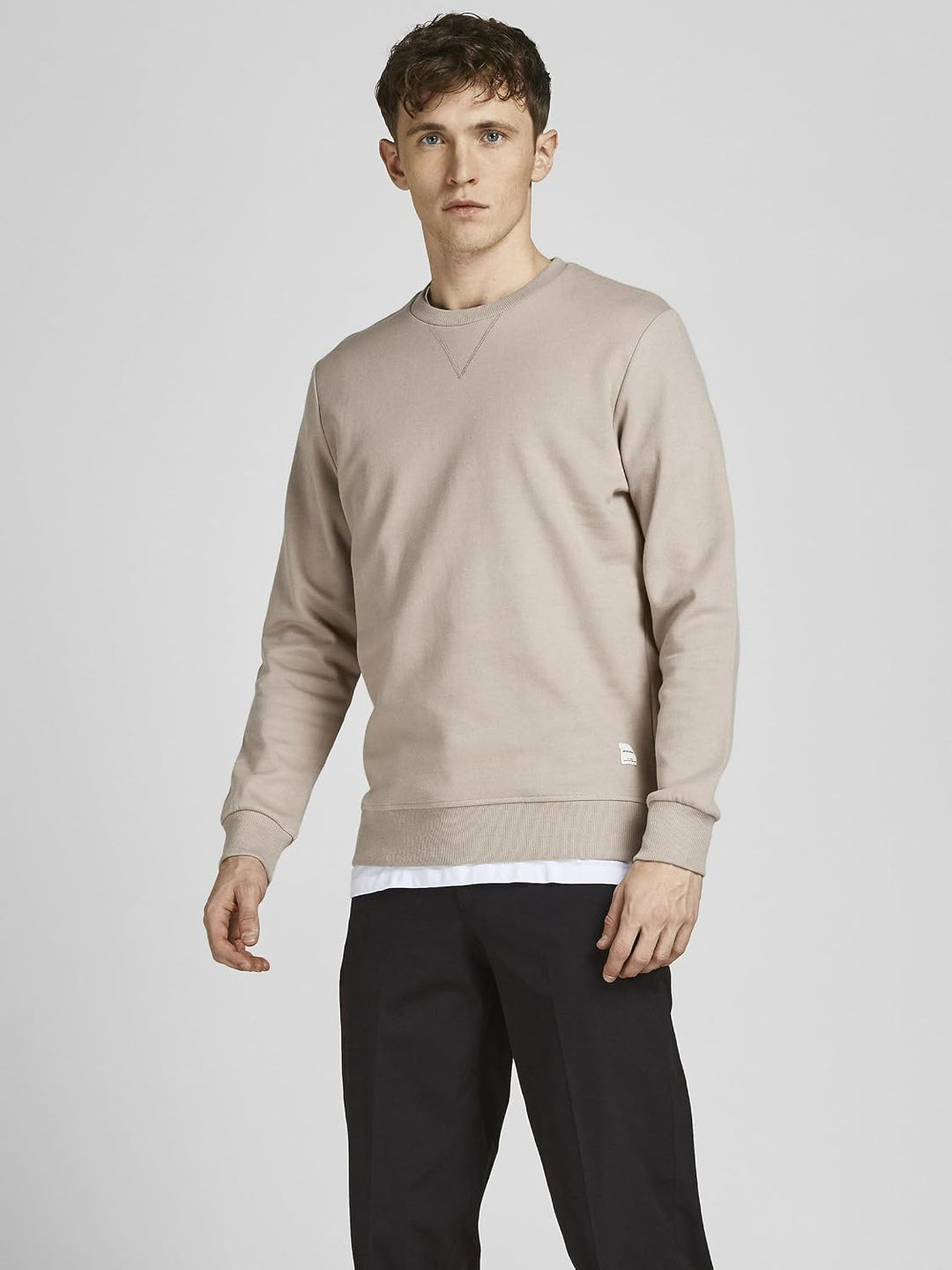 JACK &amp; JONES Herren Jjebasic Sweat Crew Neck Noos Sweatshirt M Beige (Crockery/Reg), M Beige (Crocke