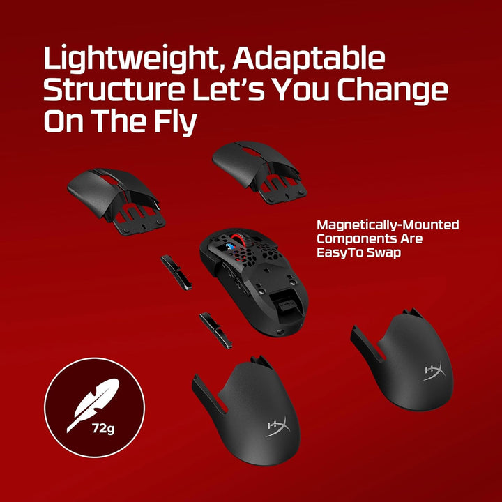 HyperX Pulsefire Saga Pro Wireless Gaming Mouse – 4K Wireless Polling, 2.4GHz und Bluetooth, Modular