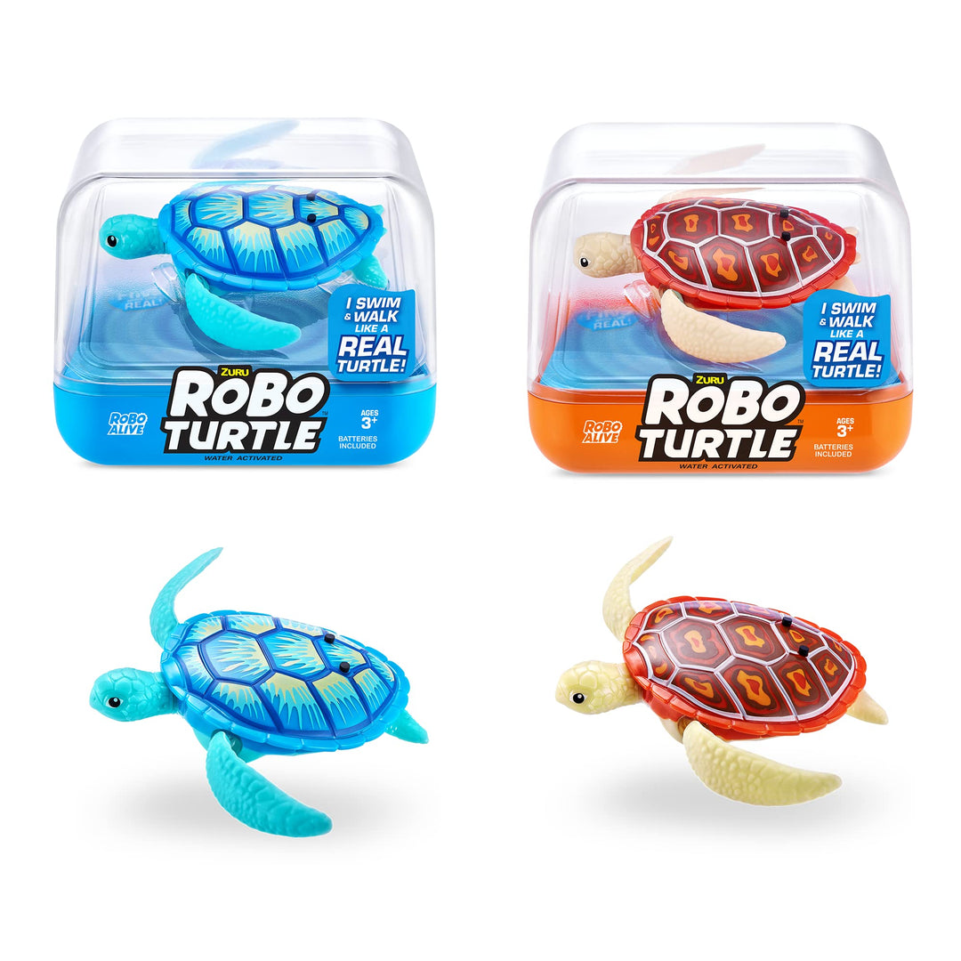 Robo Turtle Roboter-Schwimmschildkröte (2er Pack, Orange & Blau) Orange & Blue Series 2, Orange & Bl