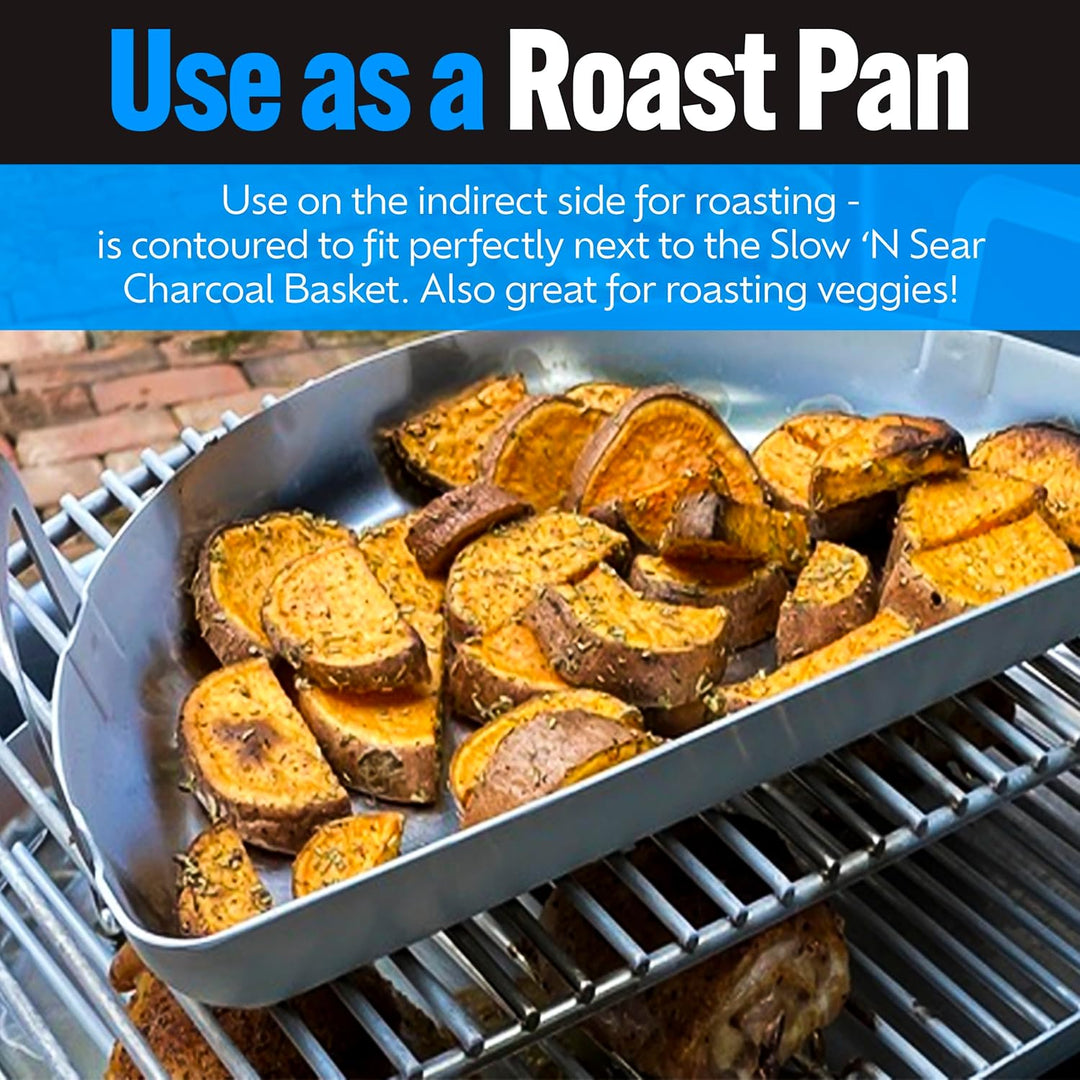 SnS Grills Slow 'N Sear Mini-Tropfpfanne – Edelstahl-Grillzubehör für 45,7 cm Weber Wasserkocher und