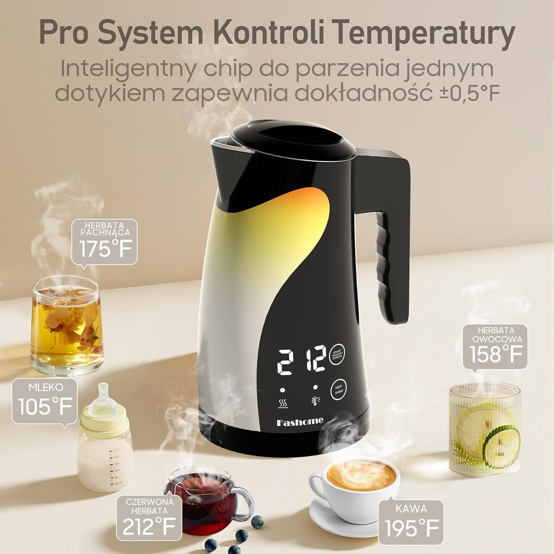 Wasserkocher, Kettle, Wasserkocher mit 5 Temperaturhaltefunktionen, 2-Stunden-Warmhaltefunktion, 360
