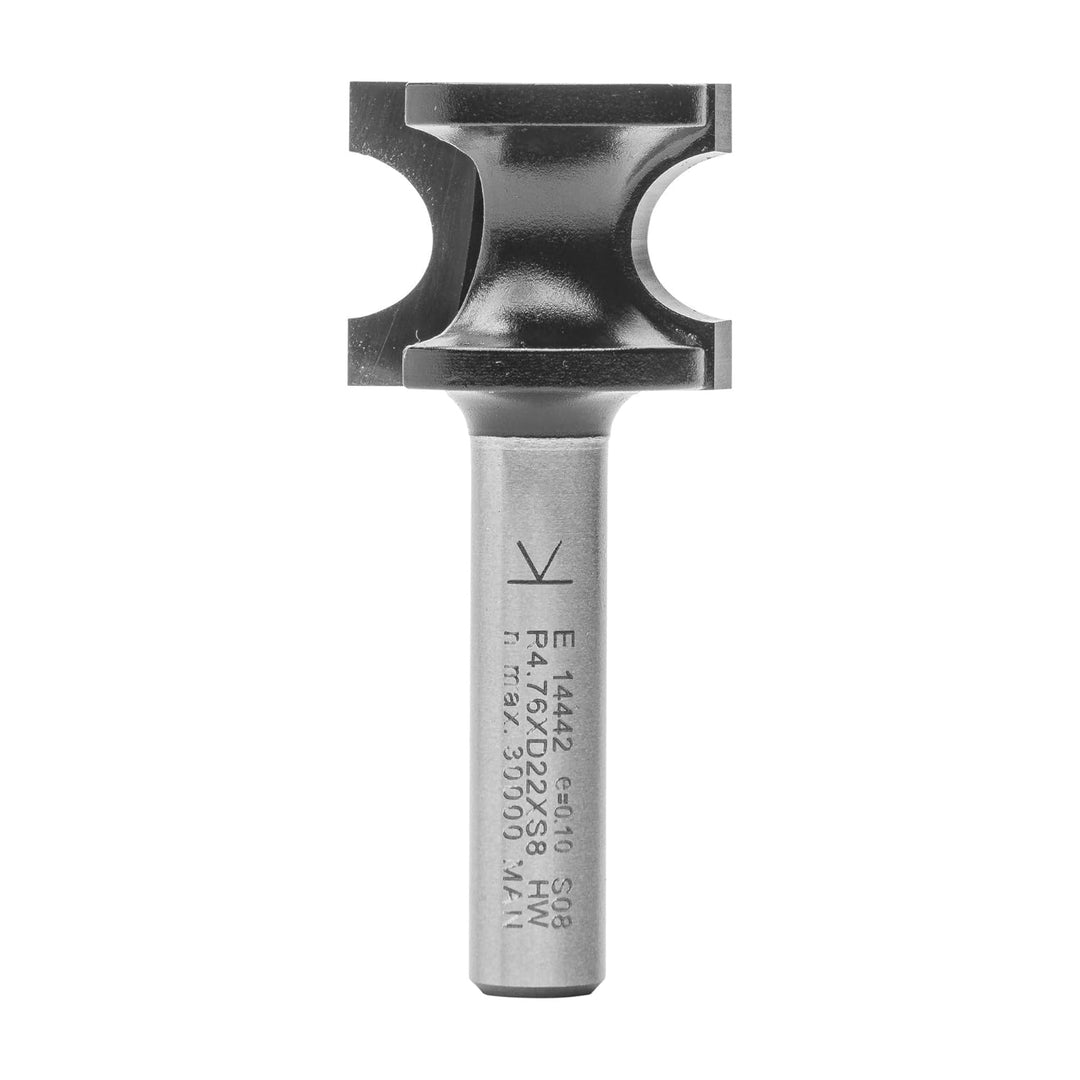 ENT 14442 Halbstabfräser HW, Schaft (S) 8 mm, Durchmesser (D) 22,3 mm, NL 17,9 mm, R 4,76 mm, SL 32