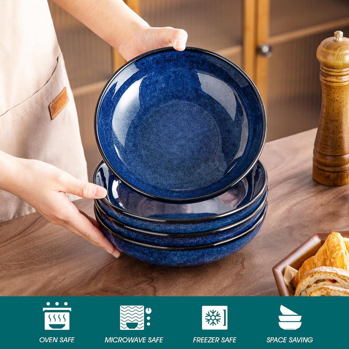 vancasso Stern Suppenteller 4er Set, 1140 Ml grossen Pastateller, Spaghetti Tiefteller, Nudelschalen