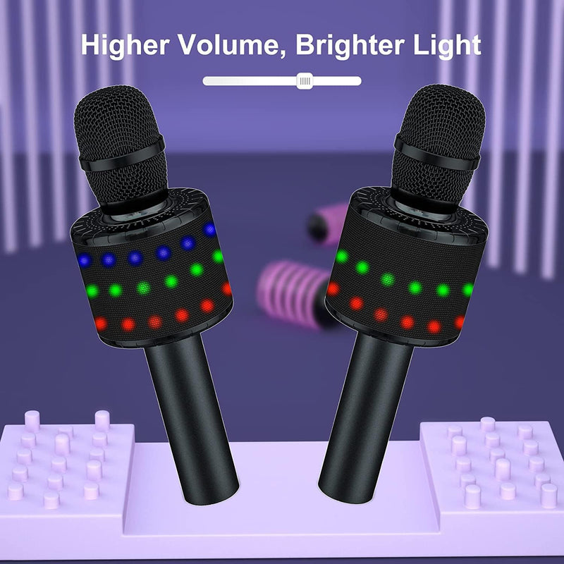 Karaoke Mikrofon Kinder, BONAOK Drahtloses Bluetooth Karaoke Mikrofon, mit Steuerbaren LED-Leuchten,