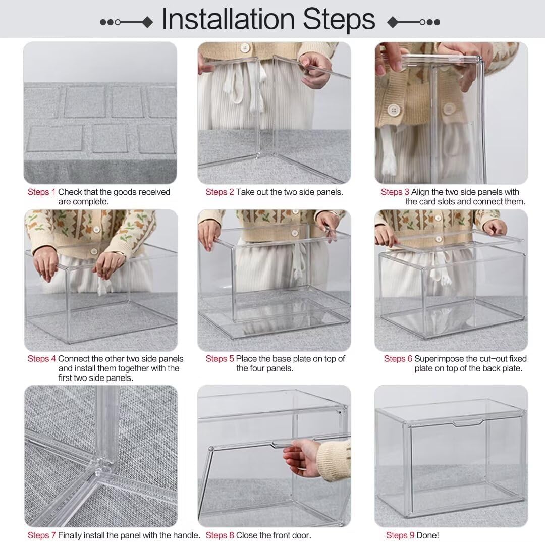LINYAPRY 4 Packungen transparente Kunststoff-Handtaschen-Aufbewahrungs-Organizer für Schrank, Acryl-
