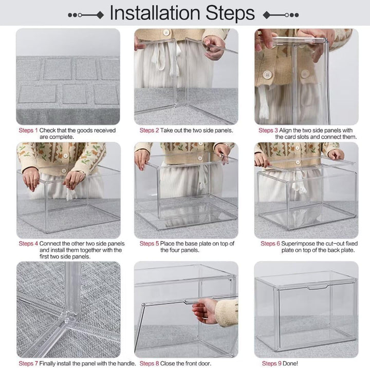 LINYAPRY 4 Packungen transparente Kunststoff-Handtaschen-Aufbewahrungs-Organizer für Schrank, Acryl-