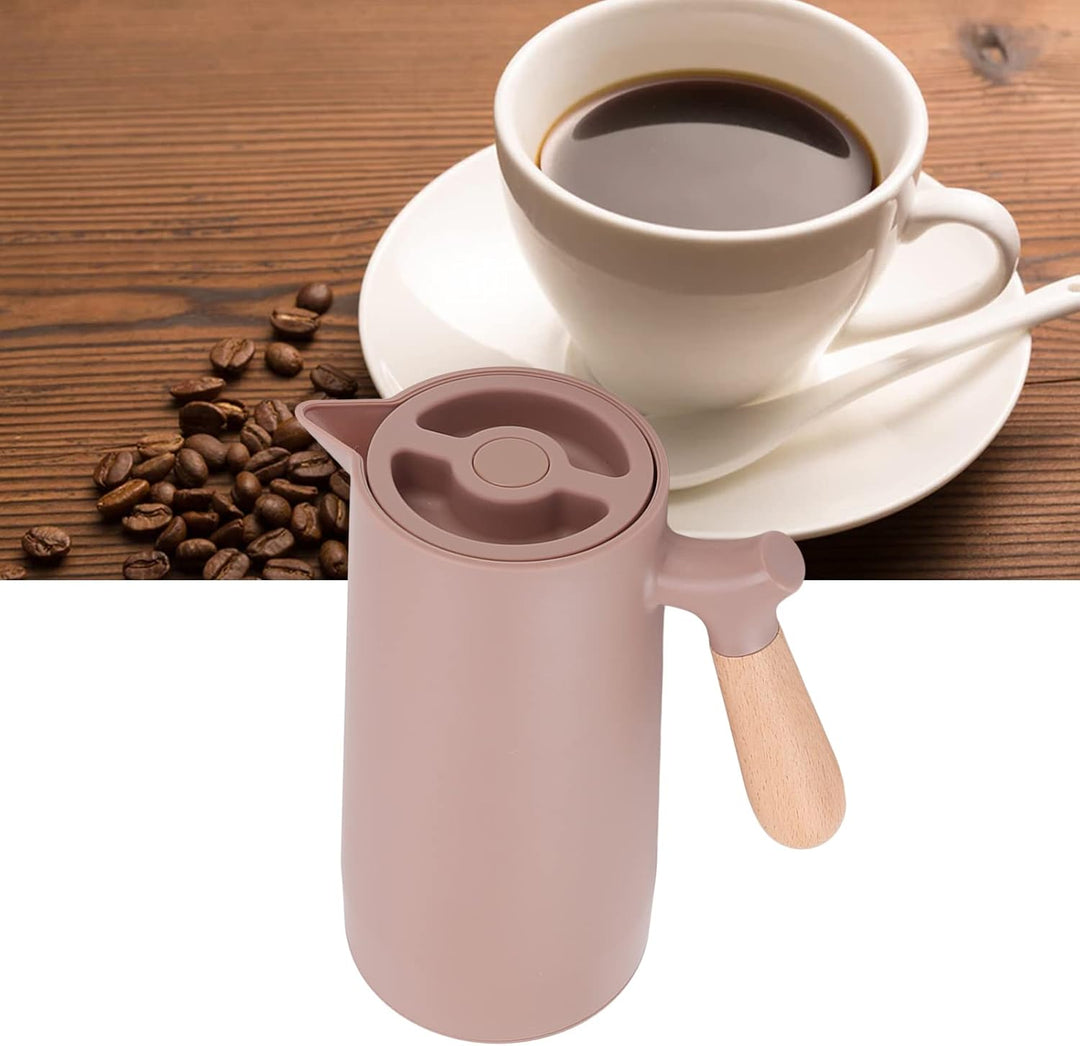 Topyond 1L Thermo-Kaffeekaraffe, Tragbare Isolier-Kaffeekanne, Stilvoller Wasser-Teekanne-Getränkesp