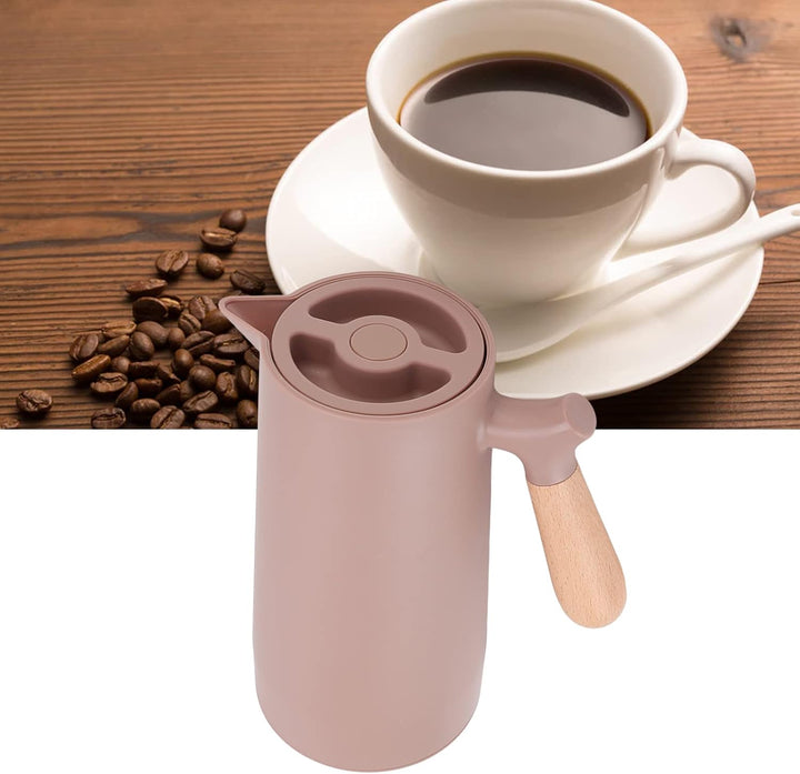 Topyond 1L Thermo-Kaffeekaraffe, Tragbare Isolier-Kaffeekanne, Stilvoller Wasser-Teekanne-Getränkesp