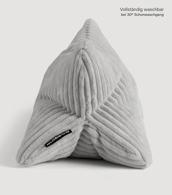 mokebo 'Der Leseknochen' Lesekissen aus weichen Cord-Stoff, ergonomisches Nackenkissen aus gemütlich