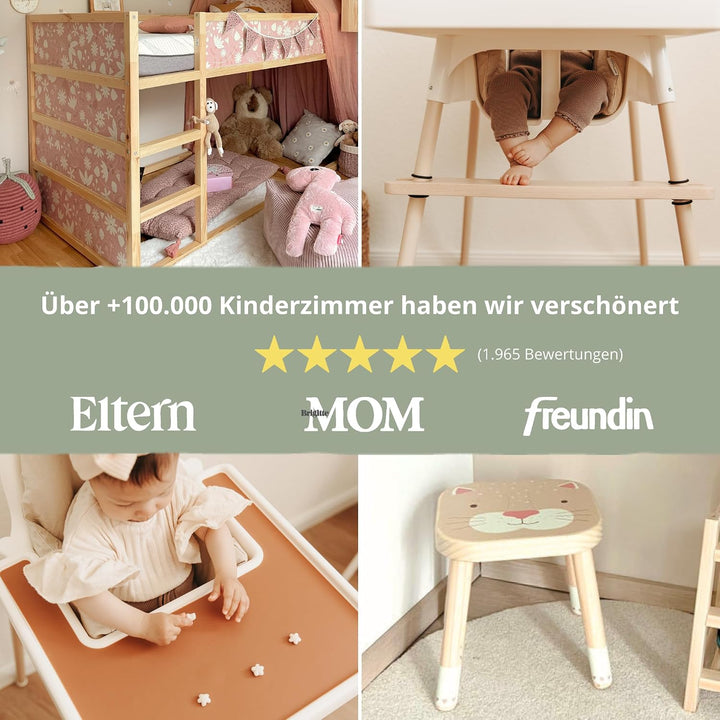 Vorhangstange für IKEA KURA Bett - Leiterseite | 100% Kiefernholz, splitterfrei verarbeitet · inkl.