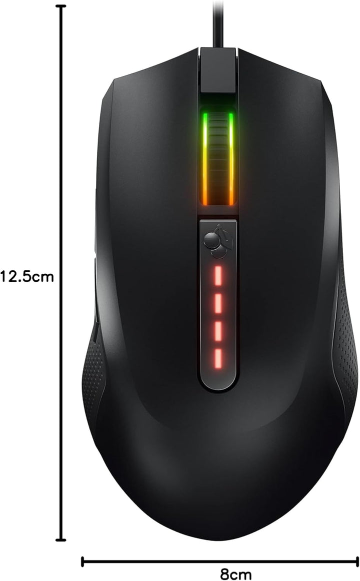 CHERRY MC 2.1, Kabelgebundene Gaming-Maus für Rechtshänder, Pixart Sensor bis 5000 DPI, Programmierb