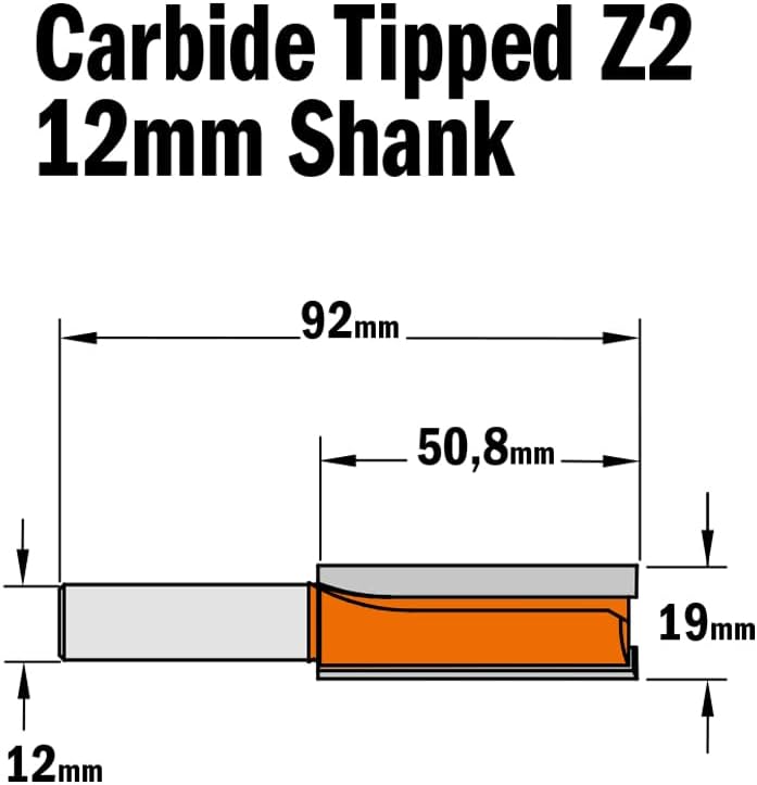 CMT Orange Tools 912.691.11 – Fräser Gerade HM S 12 D 19 x 50.8