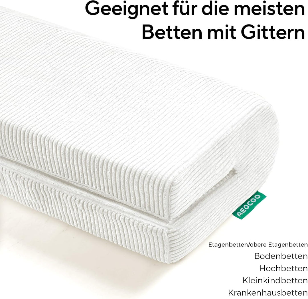 AEOCOO Bettstossstangenschutz, 70 x 20 cm, Bai Bai Size 70*14*20cm, Weiss U-form 70cm