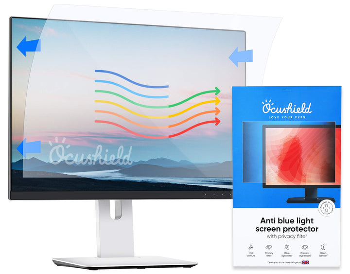 Ocushield Anti-Blaulicht 532 x 299mm PC Monitor Bildschirmschutz mit Privacy Filter – PC Bildschirm