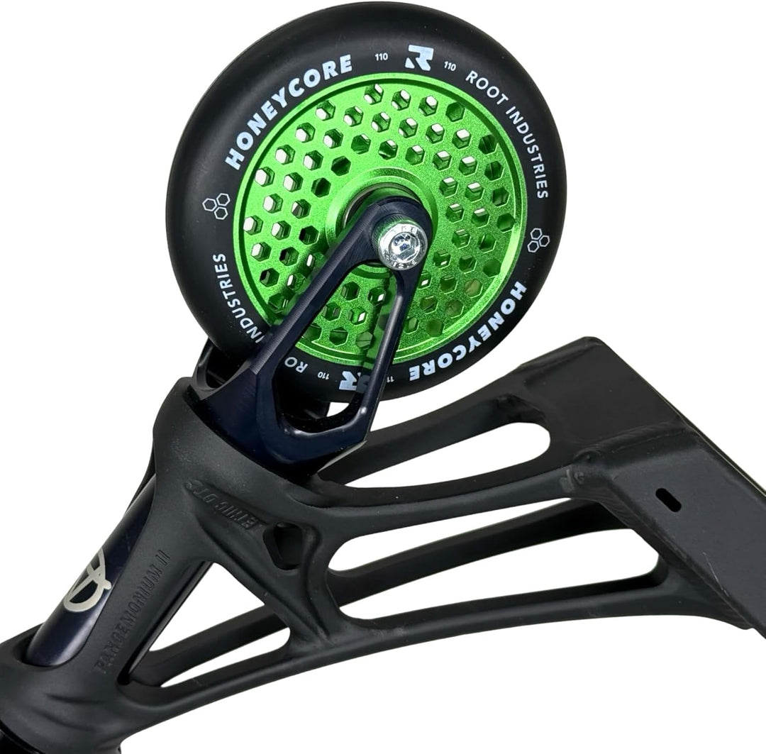 Root Industrie Air Honeycore 110mm Stunt-Scooter Rolle + Fantic26 Sticker (Grün/Pu Schwarz) Grün / P
