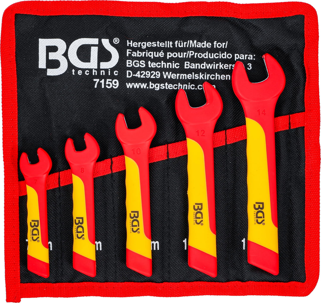 BGS 7159 | VDE-Einmaulschlüssel-Satz | SW 7 - 14 mm | 5-tlg.