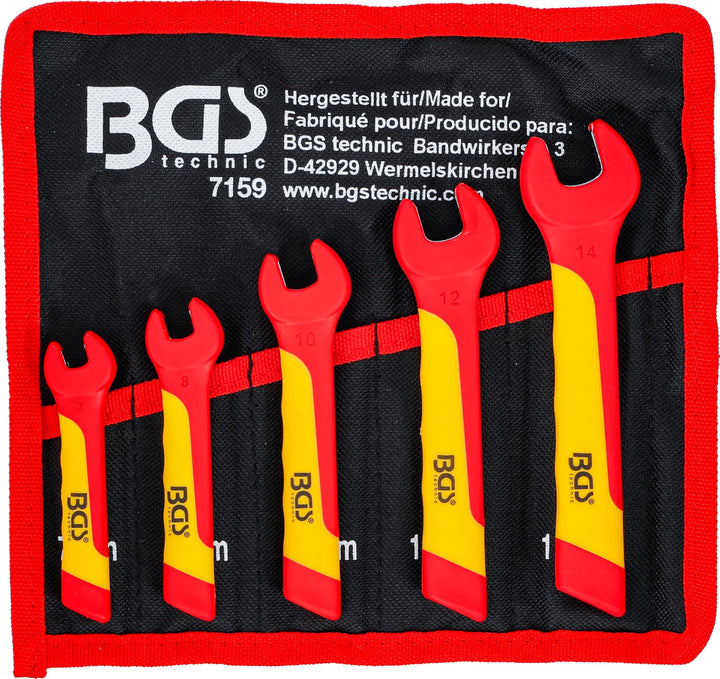 BGS 7159 | VDE-Einmaulschlüssel-Satz | SW 7 - 14 mm | 5-tlg.