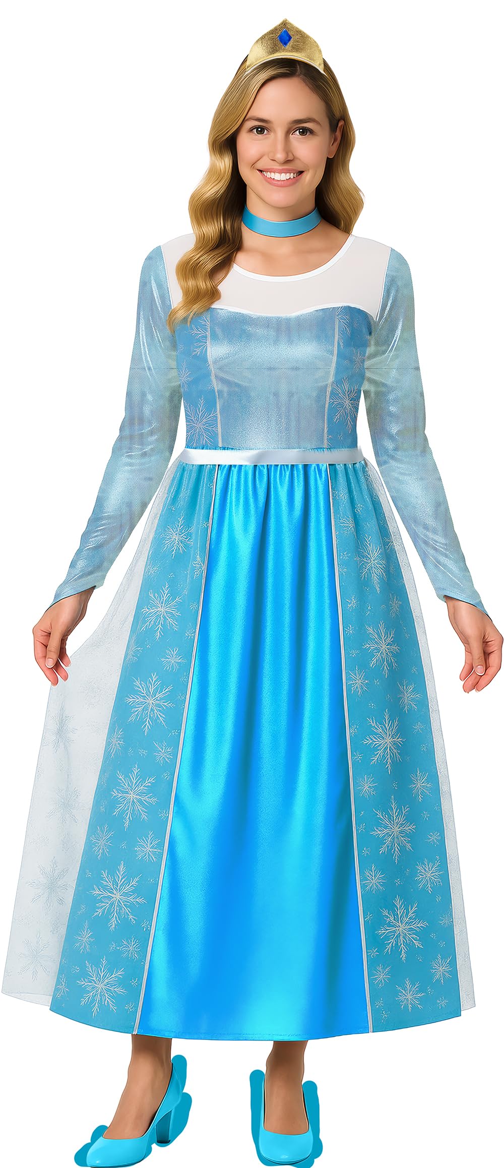 Fiestas Guirca ELSA Schneekönigin gefroren Kostüm Frauenkleid