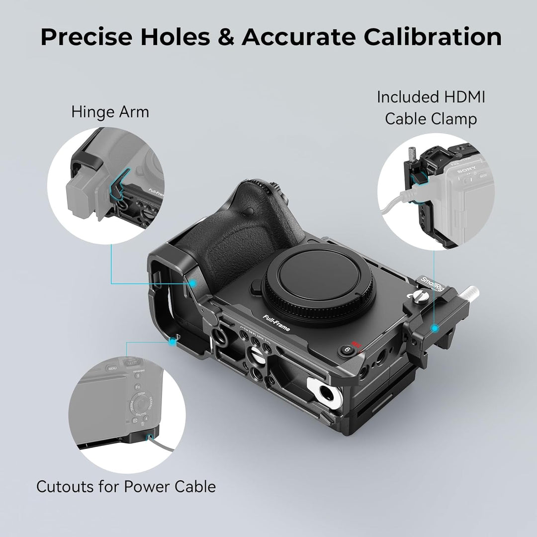 SMALLRIG Cage für Sony FX30 FX3 mit HDMI-Kabelklemme, Klassisch Hellschwarze Oberfläche, Inklusive K