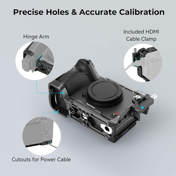 SMALLRIG Cage für Sony FX30 FX3 mit HDMI-Kabelklemme, Klassisch Hellschwarze Oberfläche, Inklusive K
