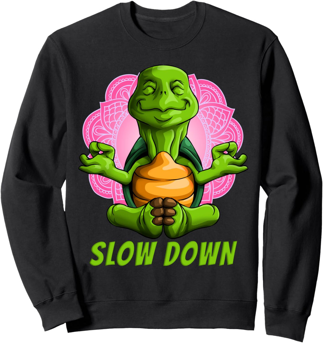 Verlangsamen Sie Lustige Yoga Schildkröte Workout Schildkröt Sweatshirt