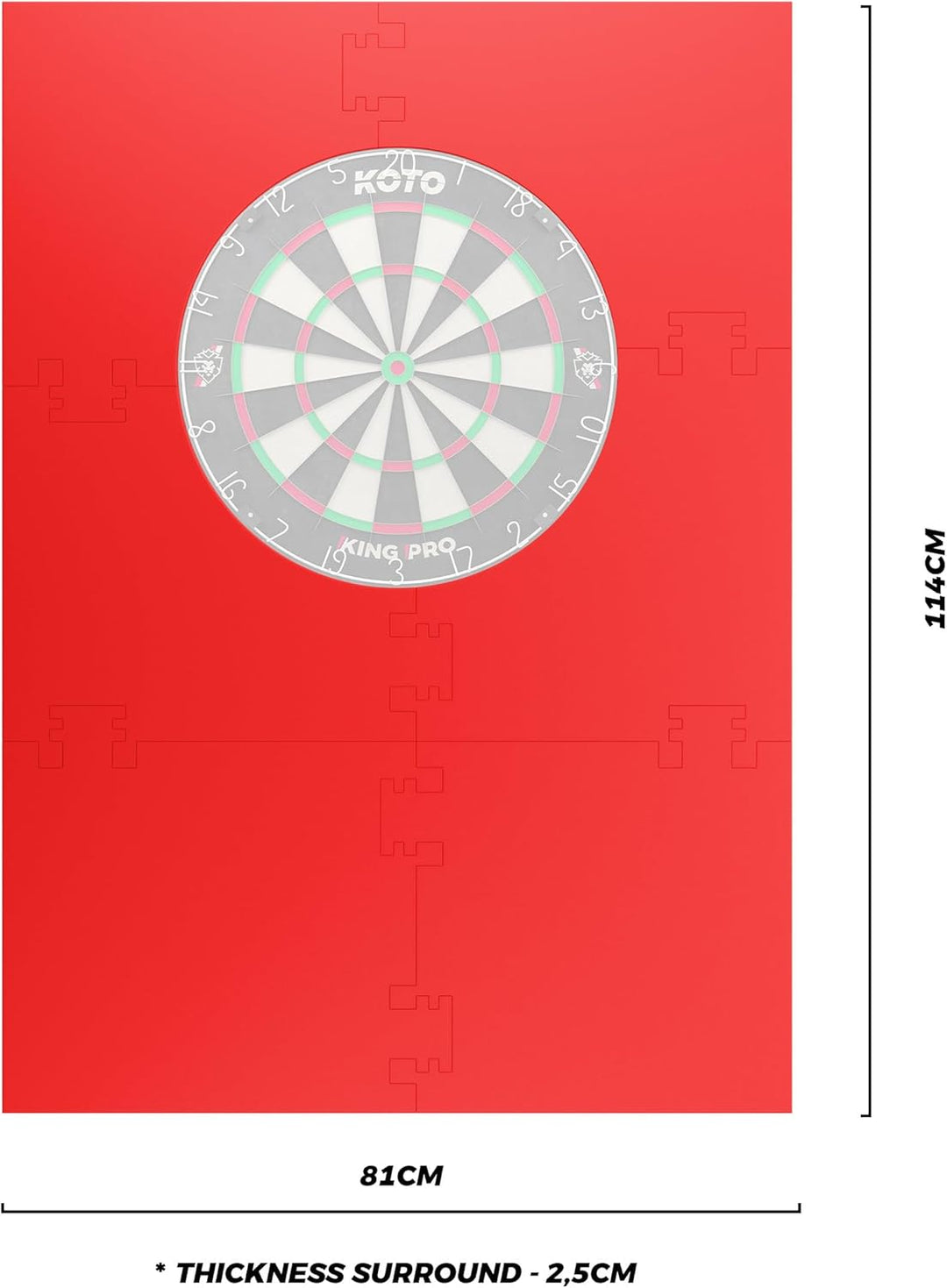 KOTO - 4pcs. Dart Surround, langlebige Dart wandschutz, verhindert Schäden, Eva 6PCS Quadrat Rot, 6P