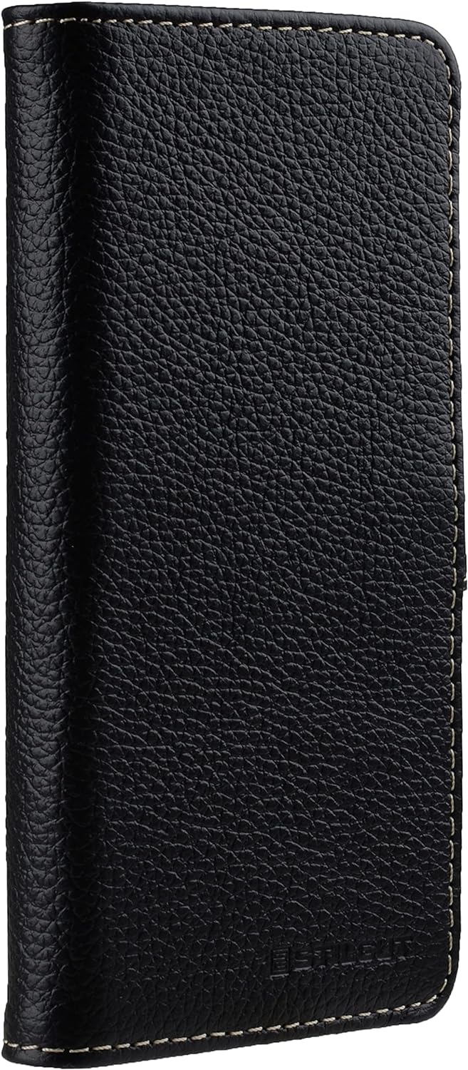 STILGUT Talis kompatibel mit Samsung Galaxy S21 5G Hülle mit Kartenfach aus Leder, Flip Cover, Walle