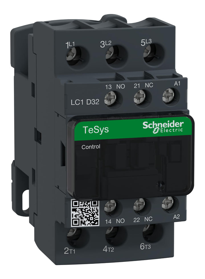 Schneider Electric - Leistungsschütz LC1D 3p, +1S+1Ö, 15 kW, 32 A, 400 V AC3, Spule 24 V AC, LC1D32B