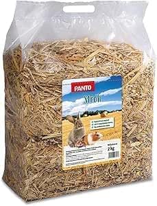 PANTO Stroh 2 kg – goldgelbes entstaubtes Stroh fü̈r Kaninchen und Nager, ideal als Einstreu, zum Ne