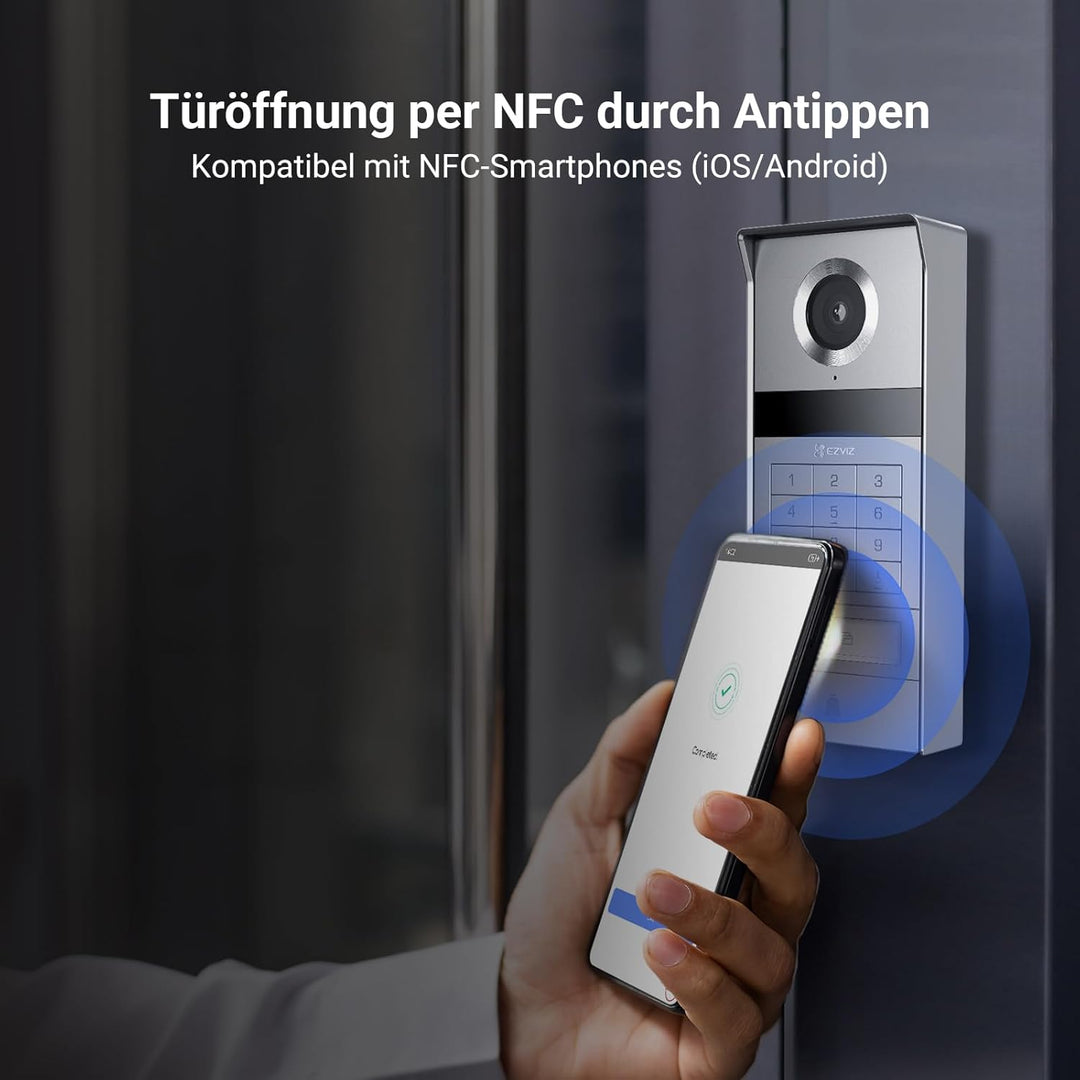 EZVIZ 4K Türsprechanlage mit Türöffner und 8" Touchscreen-Monitor, 2 Draht Bus, Metall-Türklingel mi