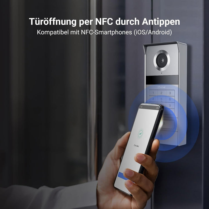 EZVIZ 4K Türsprechanlage mit Türöffner und 8" Touchscreen-Monitor, 2 Draht Bus, Metall-Türklingel mi