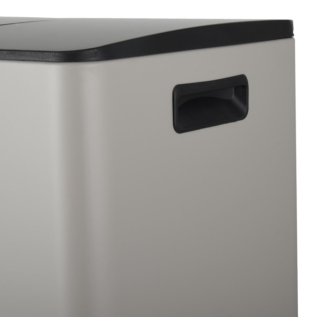 Spirella – 40-Liter-Küchenabfalleimer (2 x 20 Liter) mit Pedalantrieb – Modell Aliya – Gebürsteter E