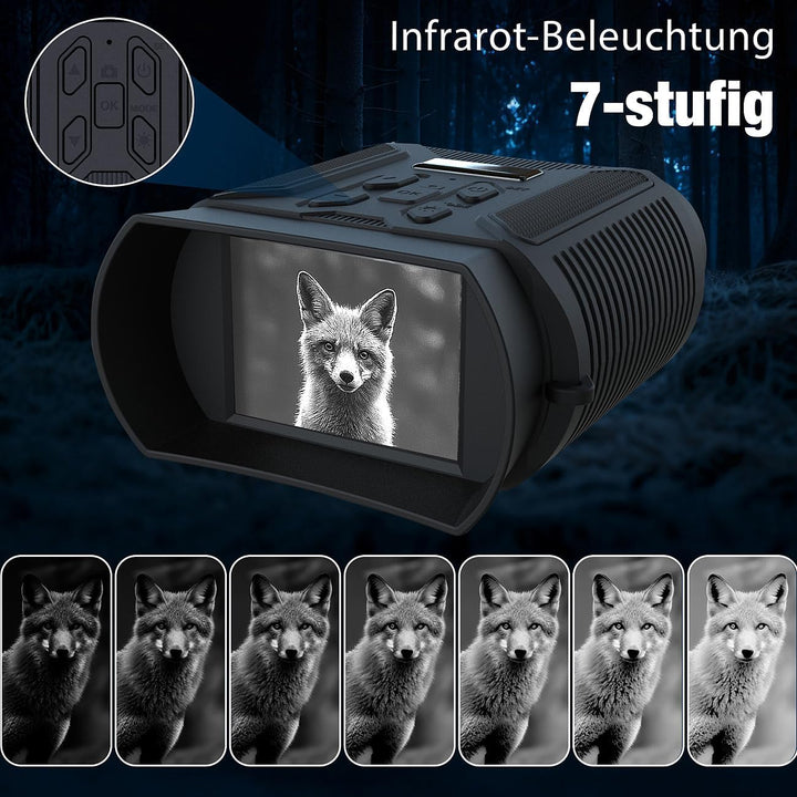 Zavarius IR-Nachtsicht-Fernglas: 2er-Set Binokulares Akku-Nachtsichtgerät, QHD-Kamera, bis 500 m IR
