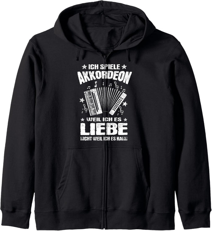 Akkordeon Handklavier Spielen Quetschkommode Akkordeonist Kapuzenjacke