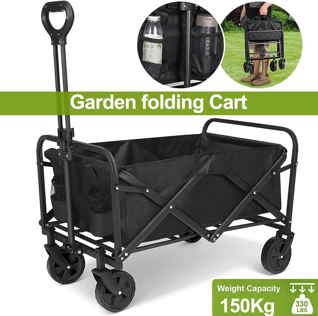 SOONHUA Bollerwagen Faltbar, 150kg Strandwagen, Oxford-Stoff | Robuster 150kg Transportwagen mit 12c